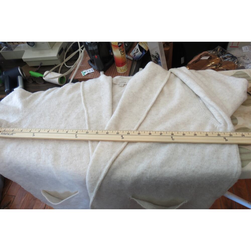 LOFT Shawl Collar Cardigan | Oatmeal Cozy | XL | AS-IS - Picture 5 of 9